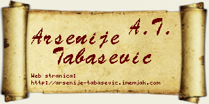 Arsenije Tabašević vizit kartica
